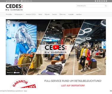 Licht im Shop / CEDES: Die Lichtfabrik - Lichtplanung und Leuchtenfertigung licht