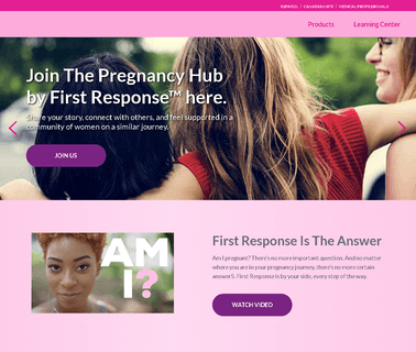 First Response midstream pregnancy