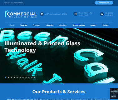 Commercial Insulating Glass Co. bent tempered glass