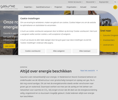 N.V. Nederlandse Gasunie website west