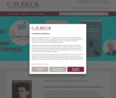 Verlag C.H. Beck Literatur - Sachbuch - Wissenschaft aktuelle