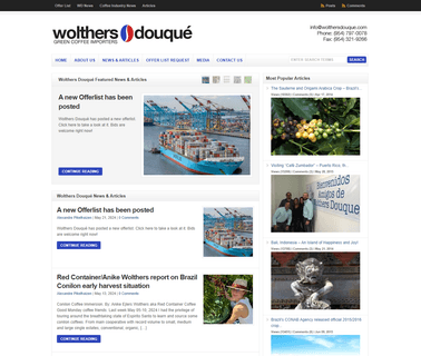Wolther Douque Green Coffee Merchants fort green