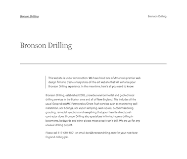 Bronson Drilling - Since 2002 Environmental Direct-Push Drilling: locations new