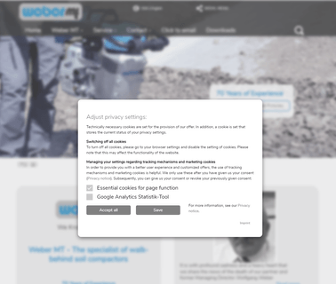 Weber Maschinentechnik web control interface