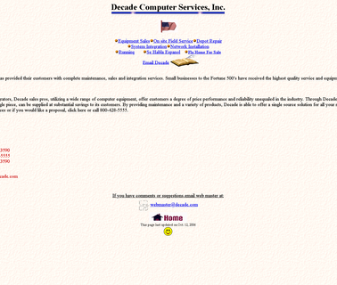 Decade Computer Services Inc; Welcome to Decade Computer computers site