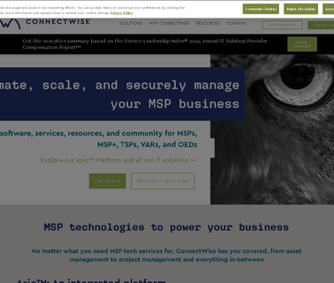 Connectwise Business Software for Technology business management solution