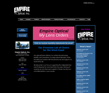 Empire Optical Of California following through