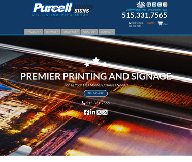 Purcell Printing & Signs. Your Printer in Des Moines printer signs