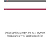 Implen Nanophotometer | Best in Spectrophotometers spec